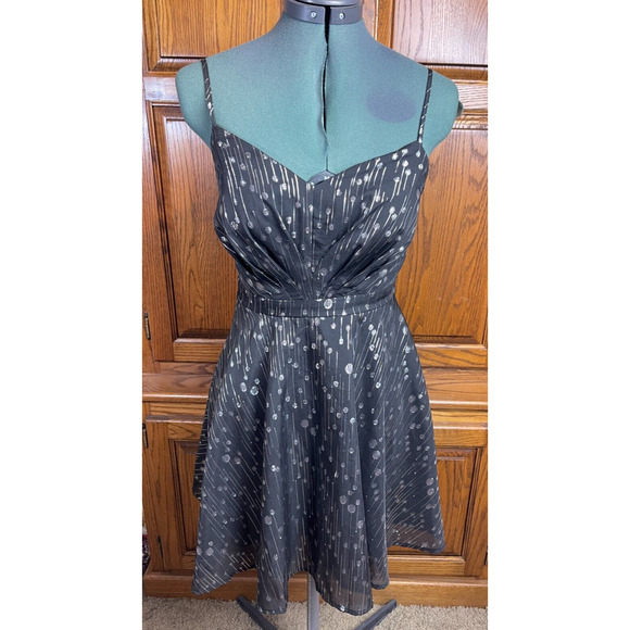 Trixxi Juniors Sz 3 Black and Silver Fit & Flare Dress Party Dance - Picture 5 of 14